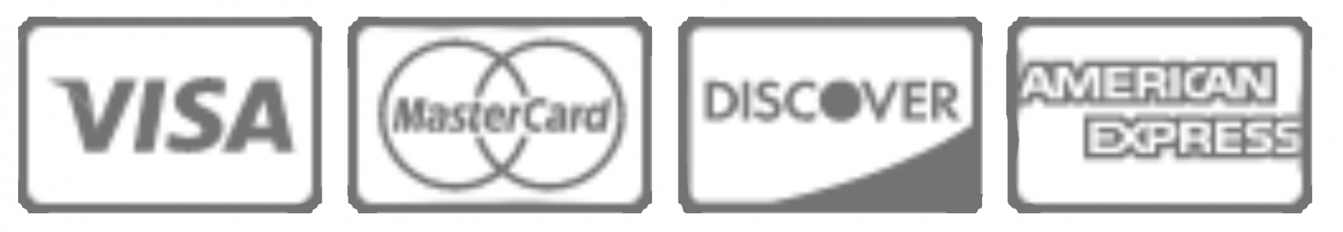 Image of credit cards the button above accepts - Visa, MasterCard, Discover, and American Express