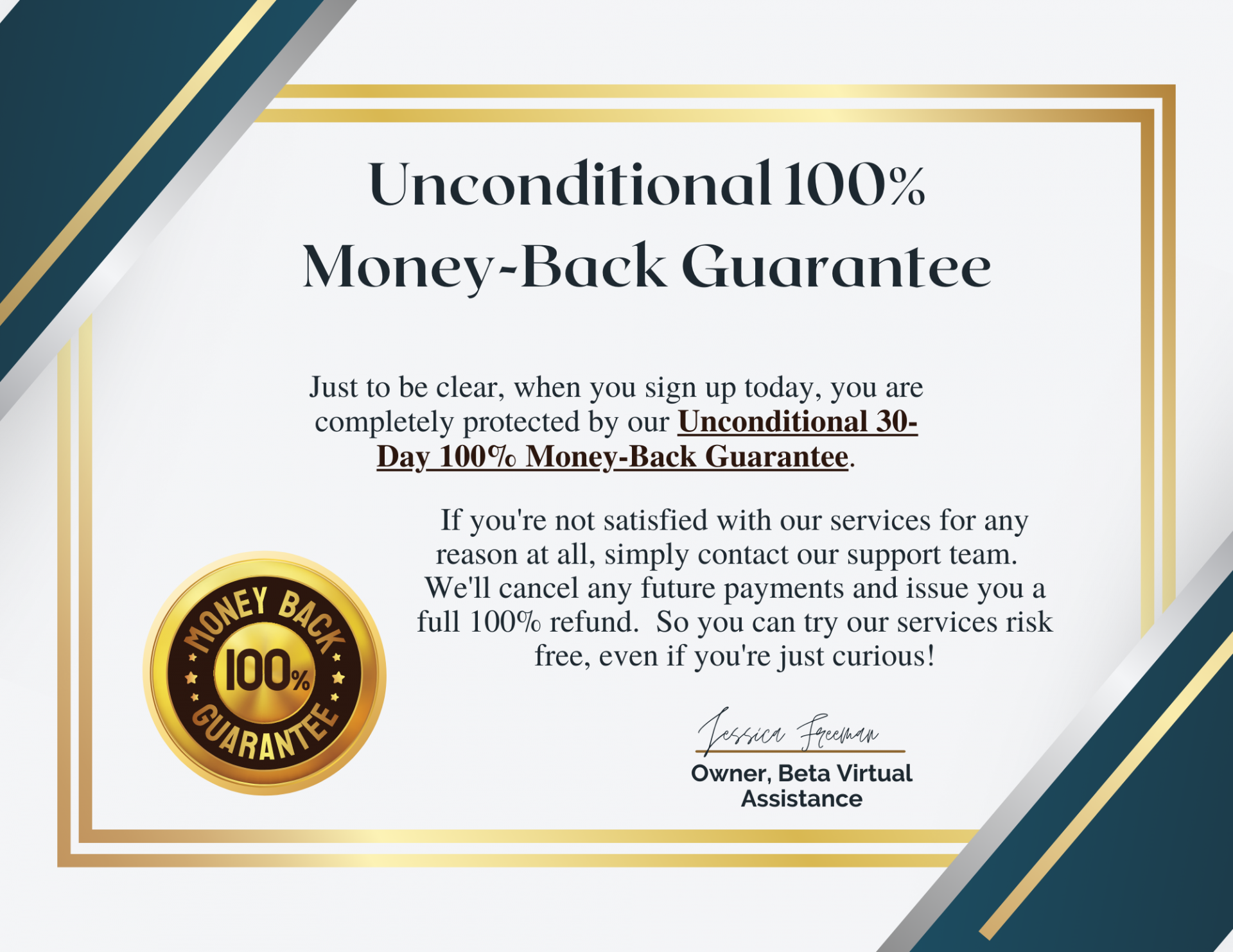 Money Back Guarantee