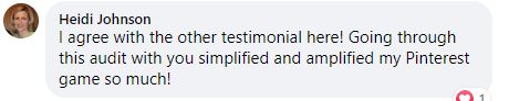 Pinterest Audit Testimonial