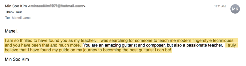 Acoustic Guitarist Testimonial