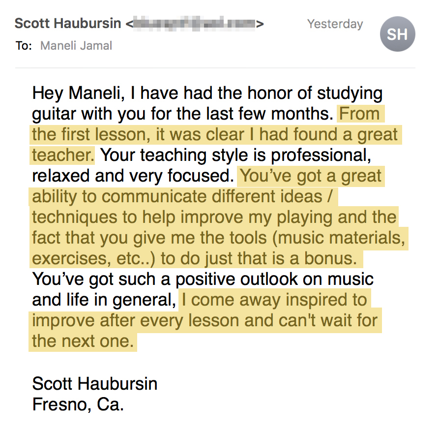 Fingerstyle Testimonial