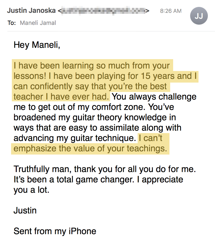 Acoustic Guitar Testimonial