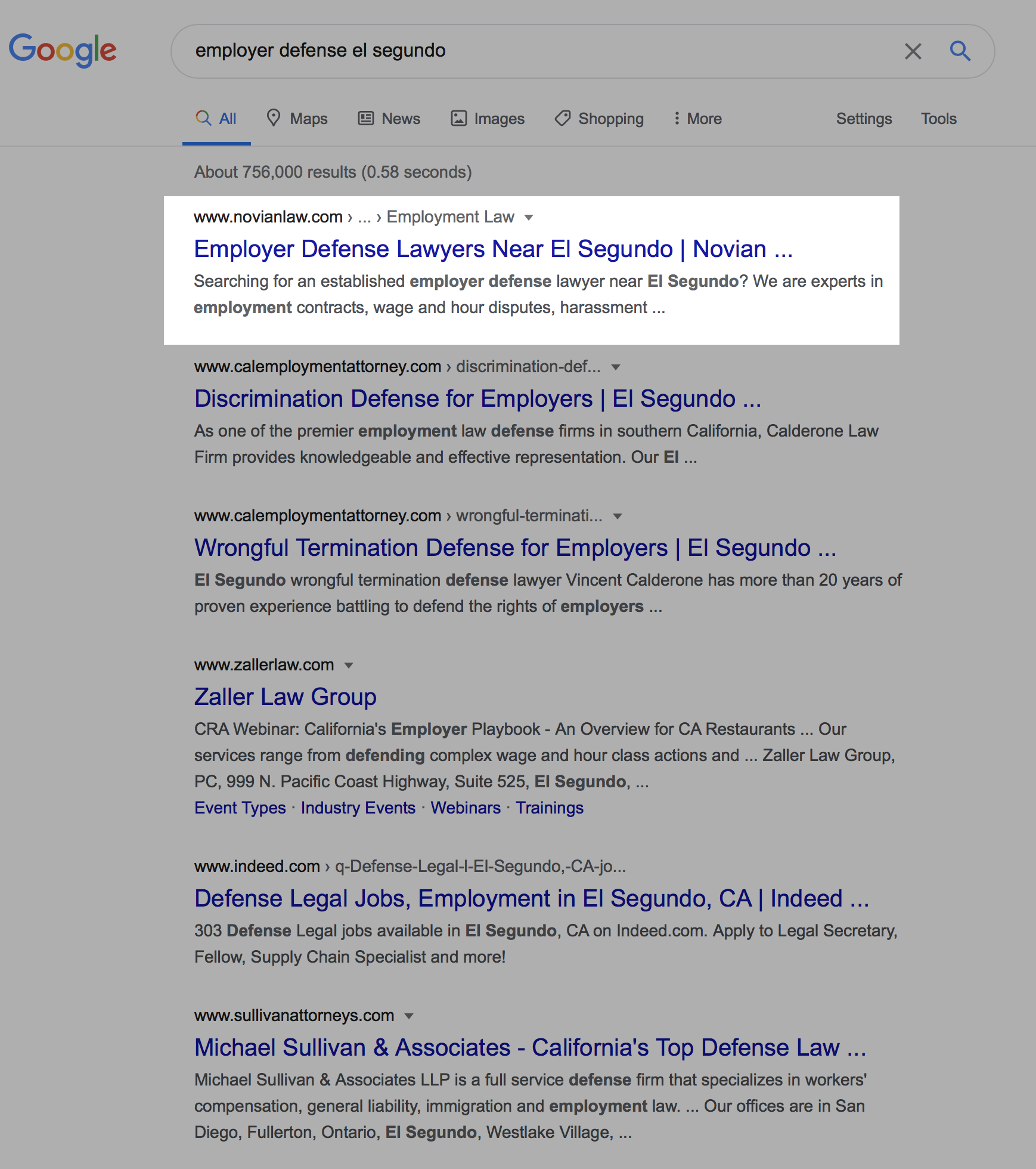 employer defense el segundo