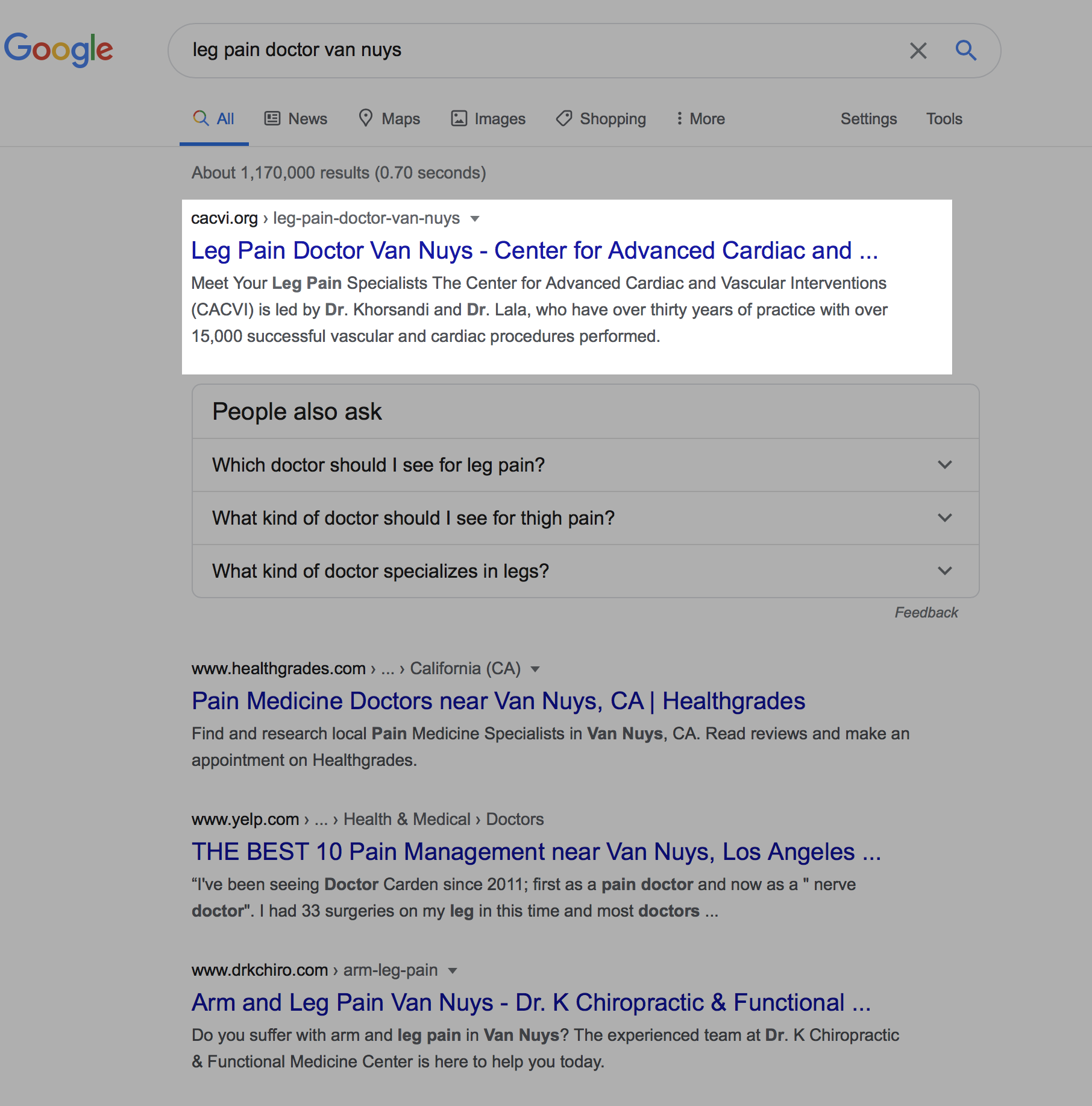 leg pain doctor van nuys