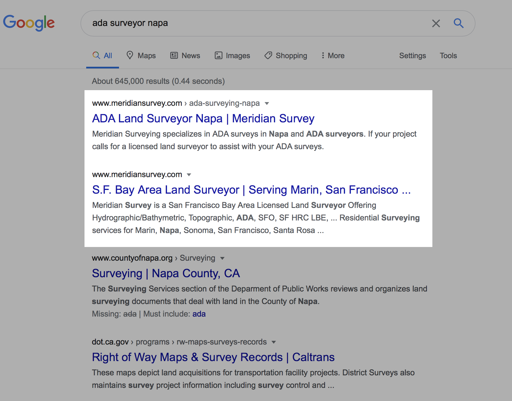 ada surveyor napa