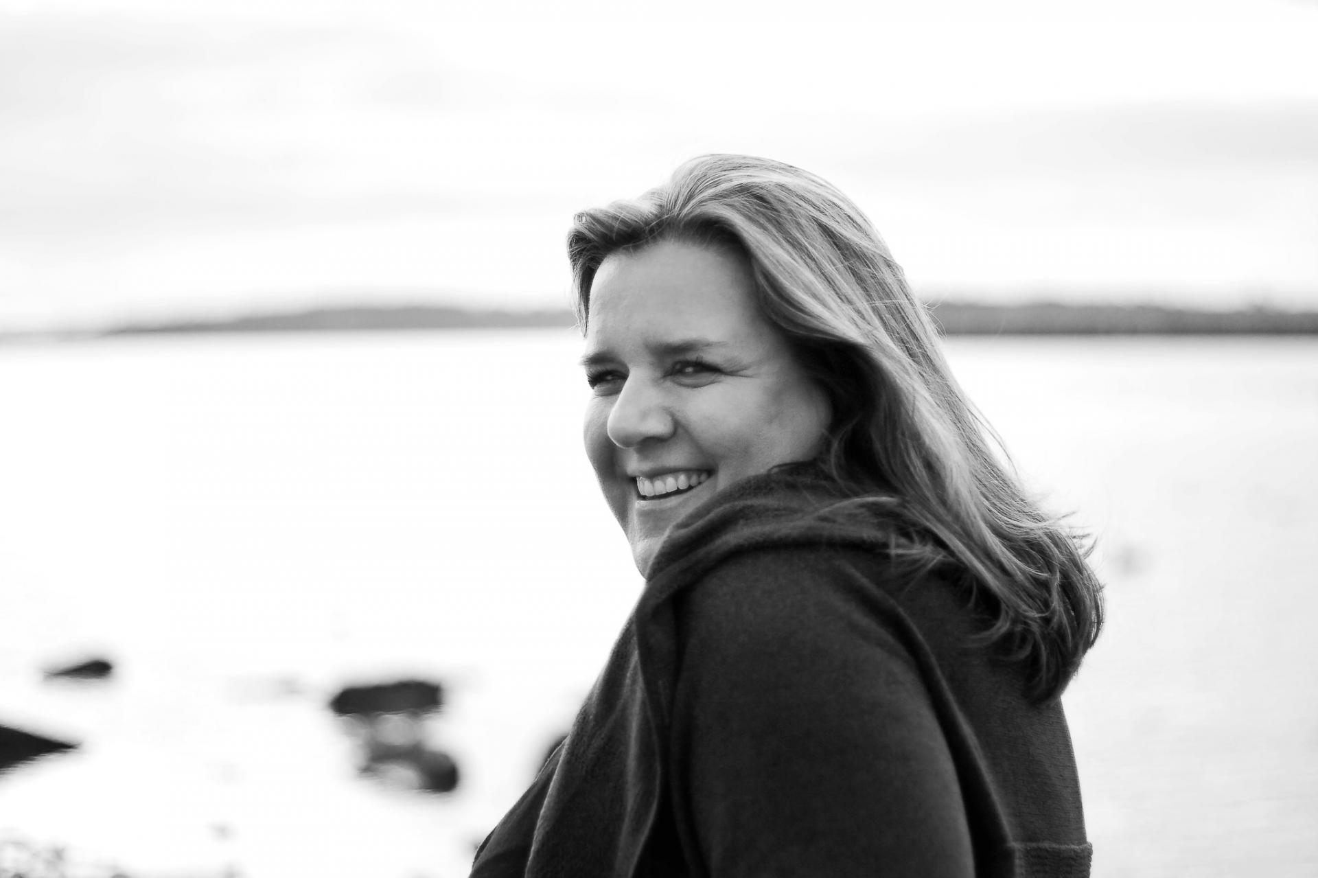 Woman on beach.