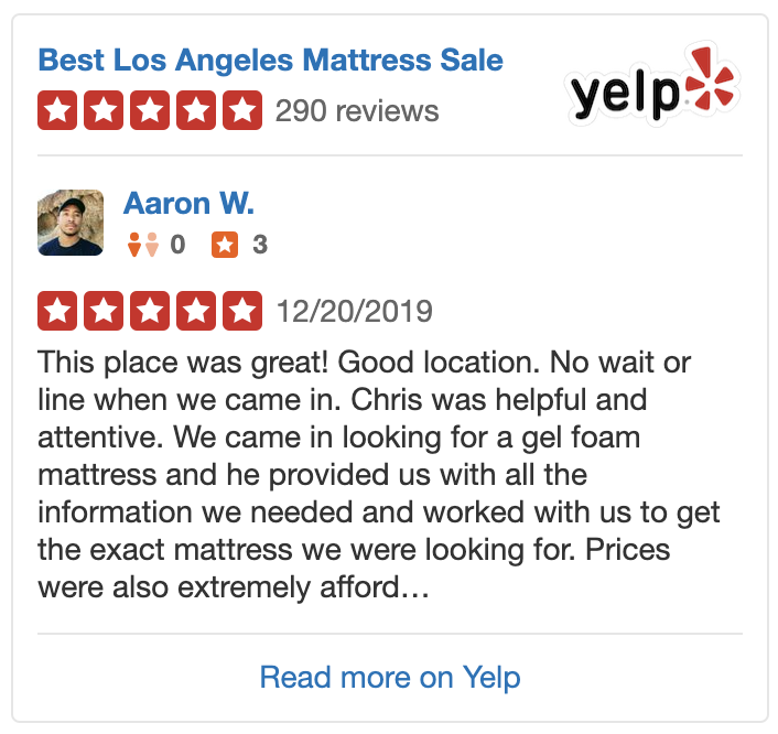 Best rated los angeles mattress reviews near me