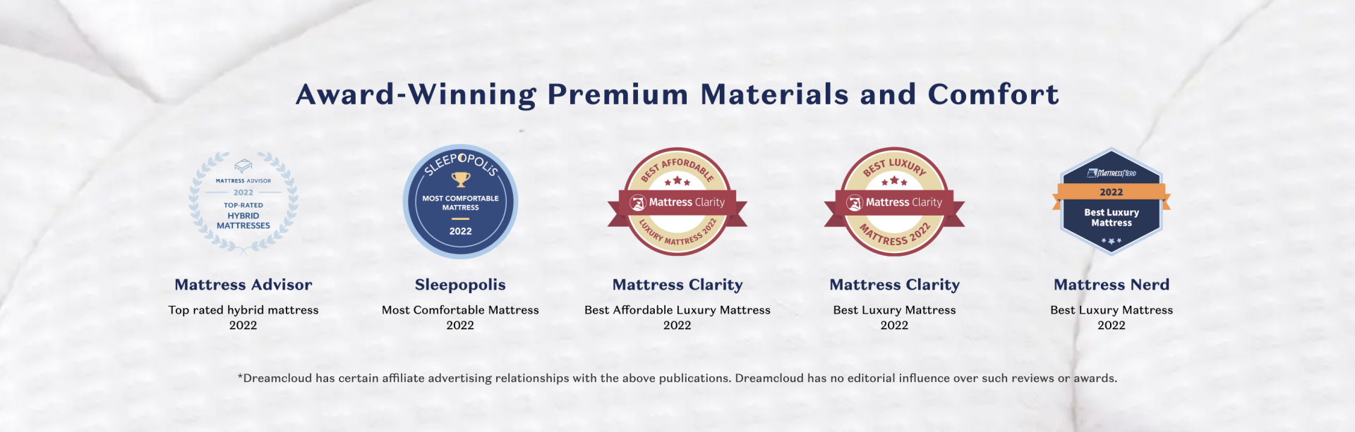 top rated DreamCloud award winning mattress