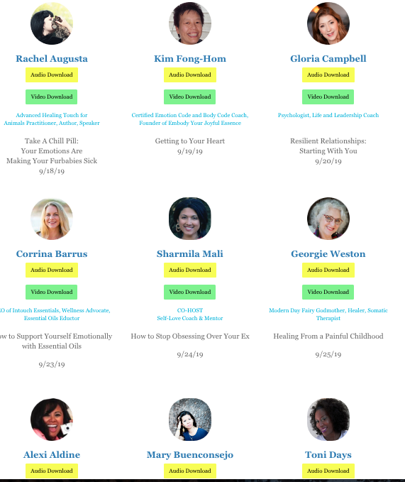 screenshot of headshots of the female speakers
