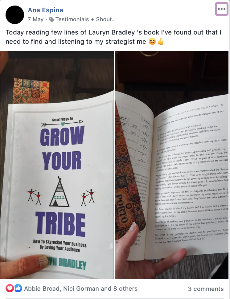 Grow Your Tribe. Testimonial. Lor Bradley