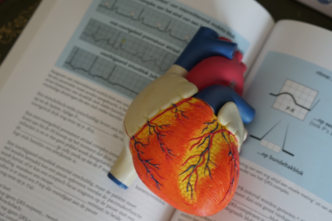 Life Size Model Heart On Top Of Clinical Research Book