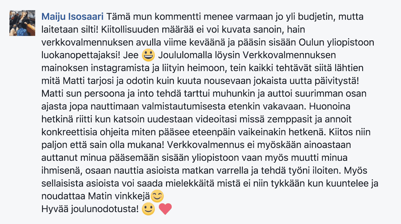 Kokemuksia verkkovalmennus.com VAKAVA-kokeen ja soveltuvuuskokeen valmennus