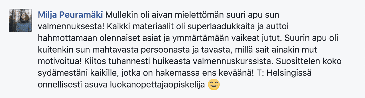 Kokemuksia verkkovalmennus.com VAKAVA-kokeen ja soveltuvuuskokeen valmennus