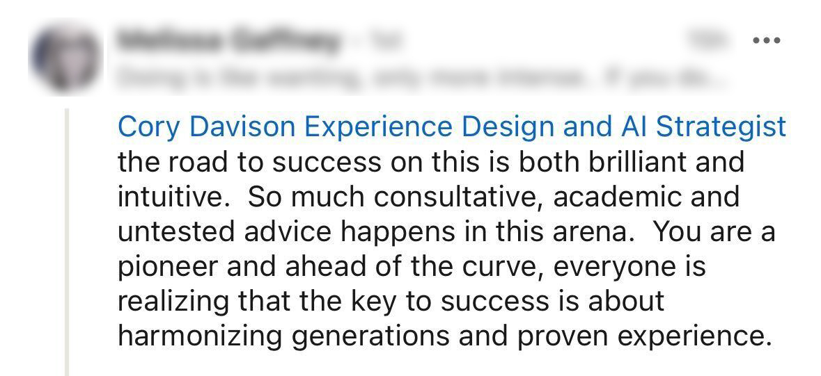 Cory Davison Experience Design and AI Strategist Review