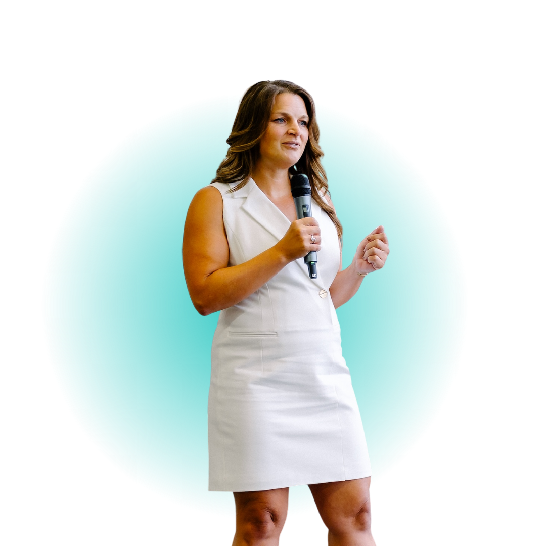 Photo of Stephanie with lush green nature background