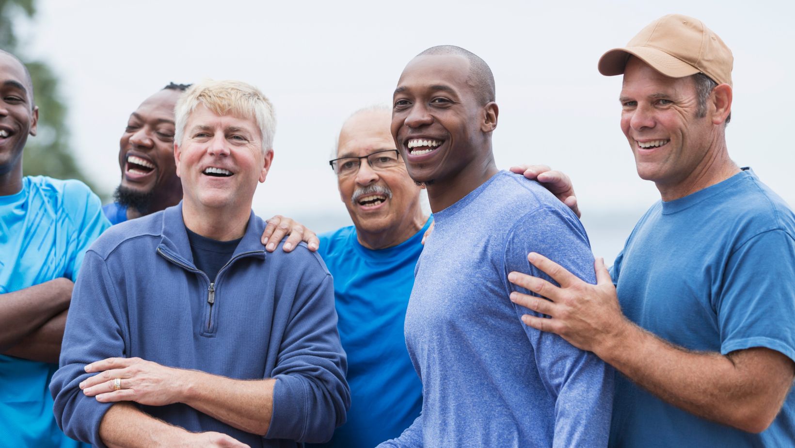 Christian Men gather in fellowship and prayer.