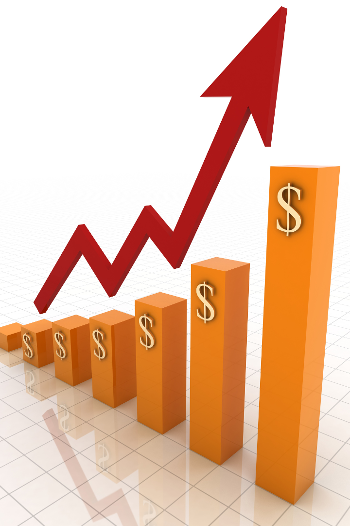 Business graph growth chart