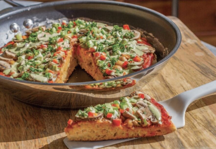 pizza in a pan recipe by anja cass cooking with plants