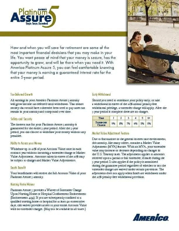 Americo Platinum Assure 5 Annuity