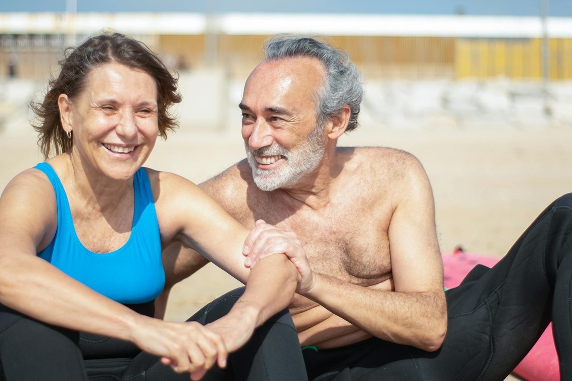 Old couple enjoying retirement