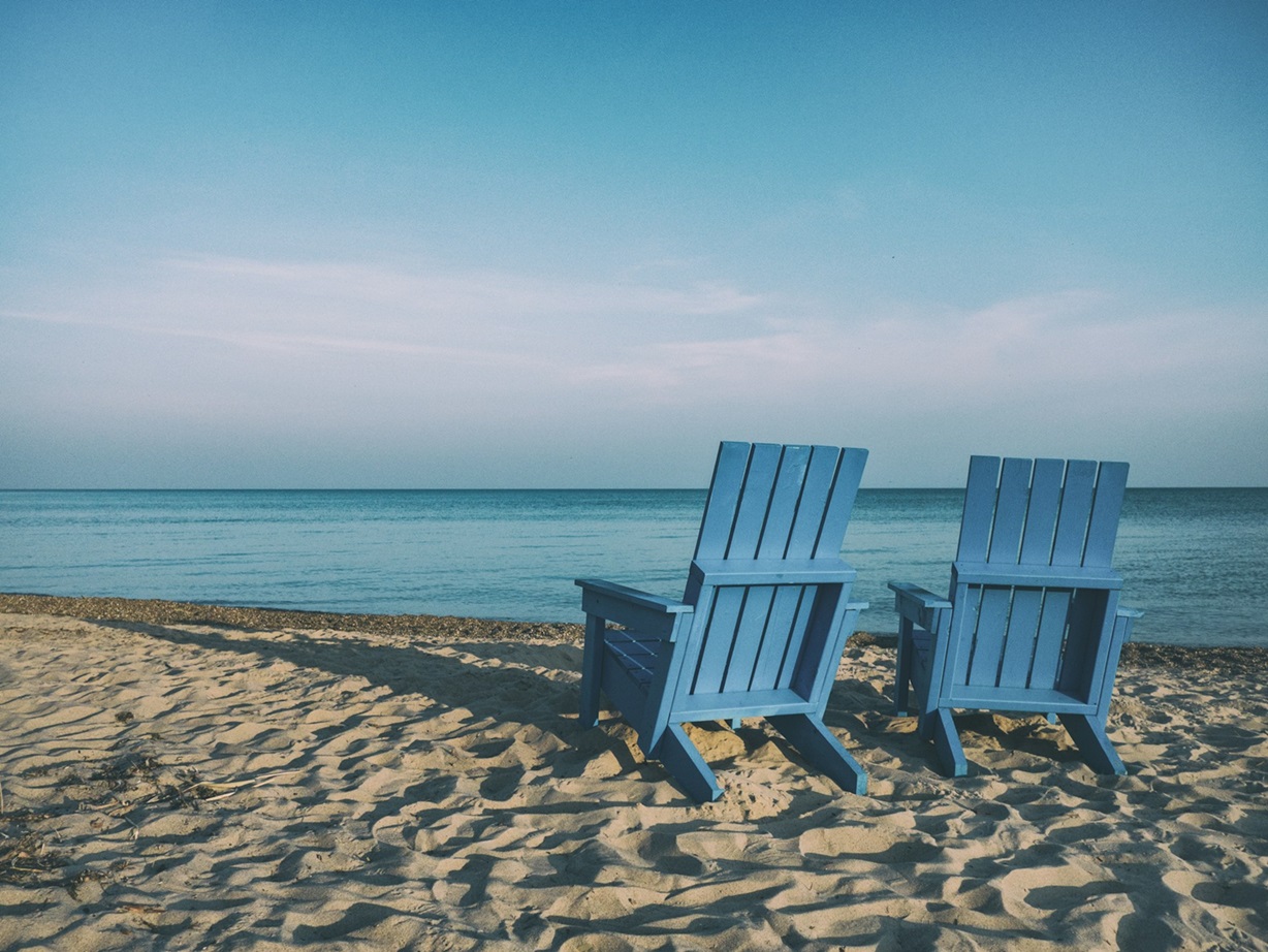 deck chairs on the beach