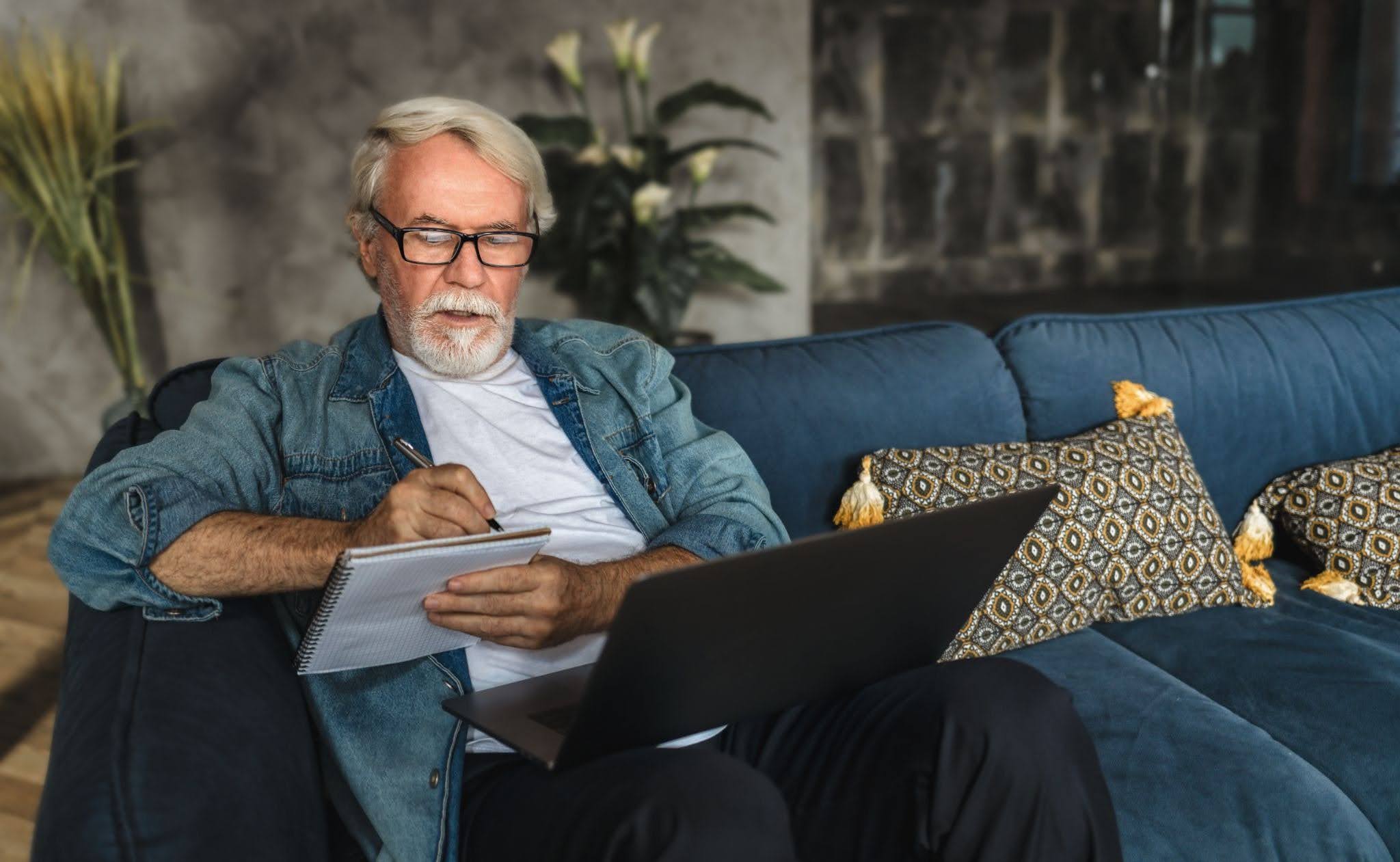 a senior man checking his teacher's retirement planning strategy