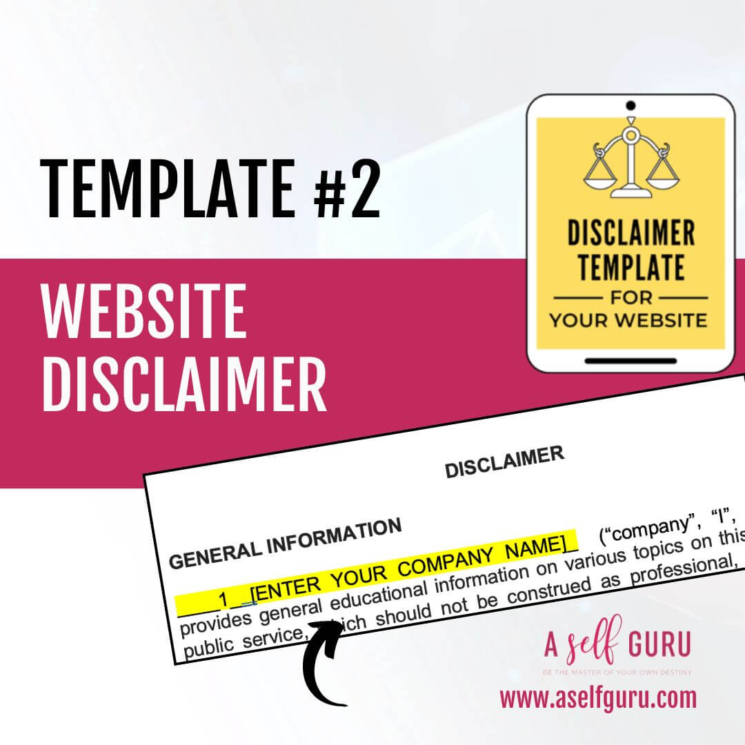 website disclaimer template