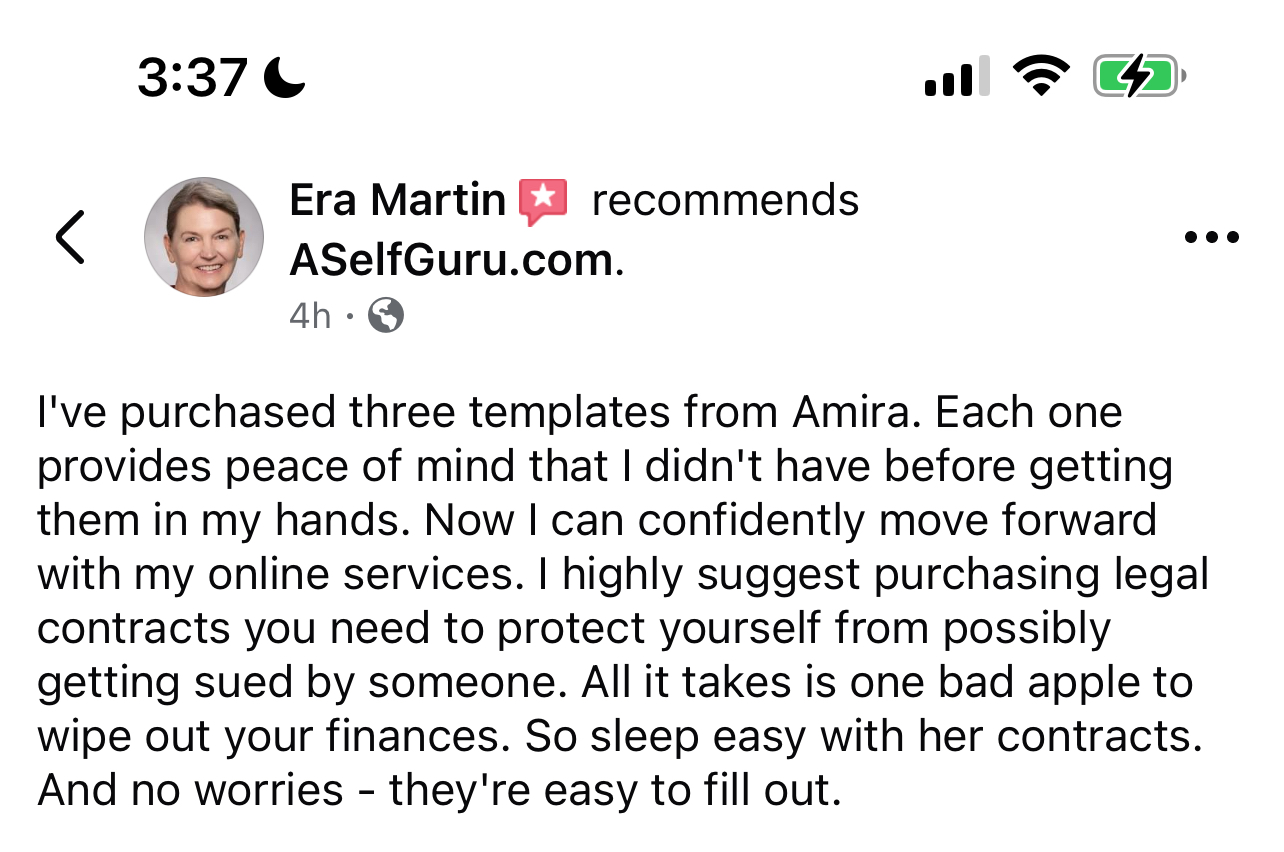 A Self Guru Amira testimonials