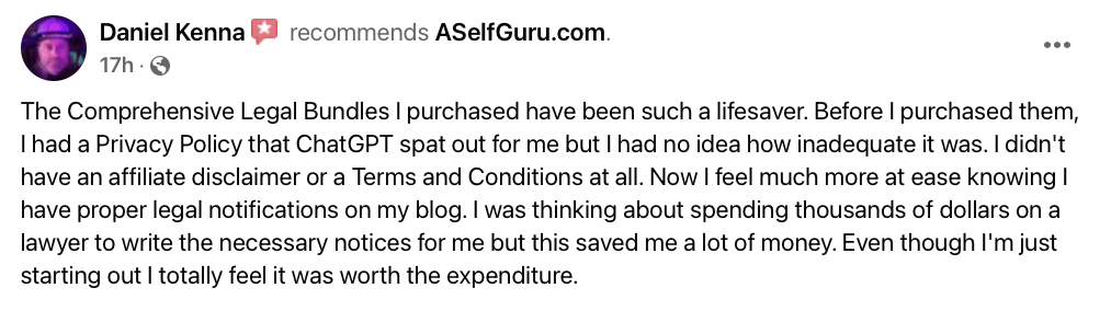 aselfguru legal templates review
