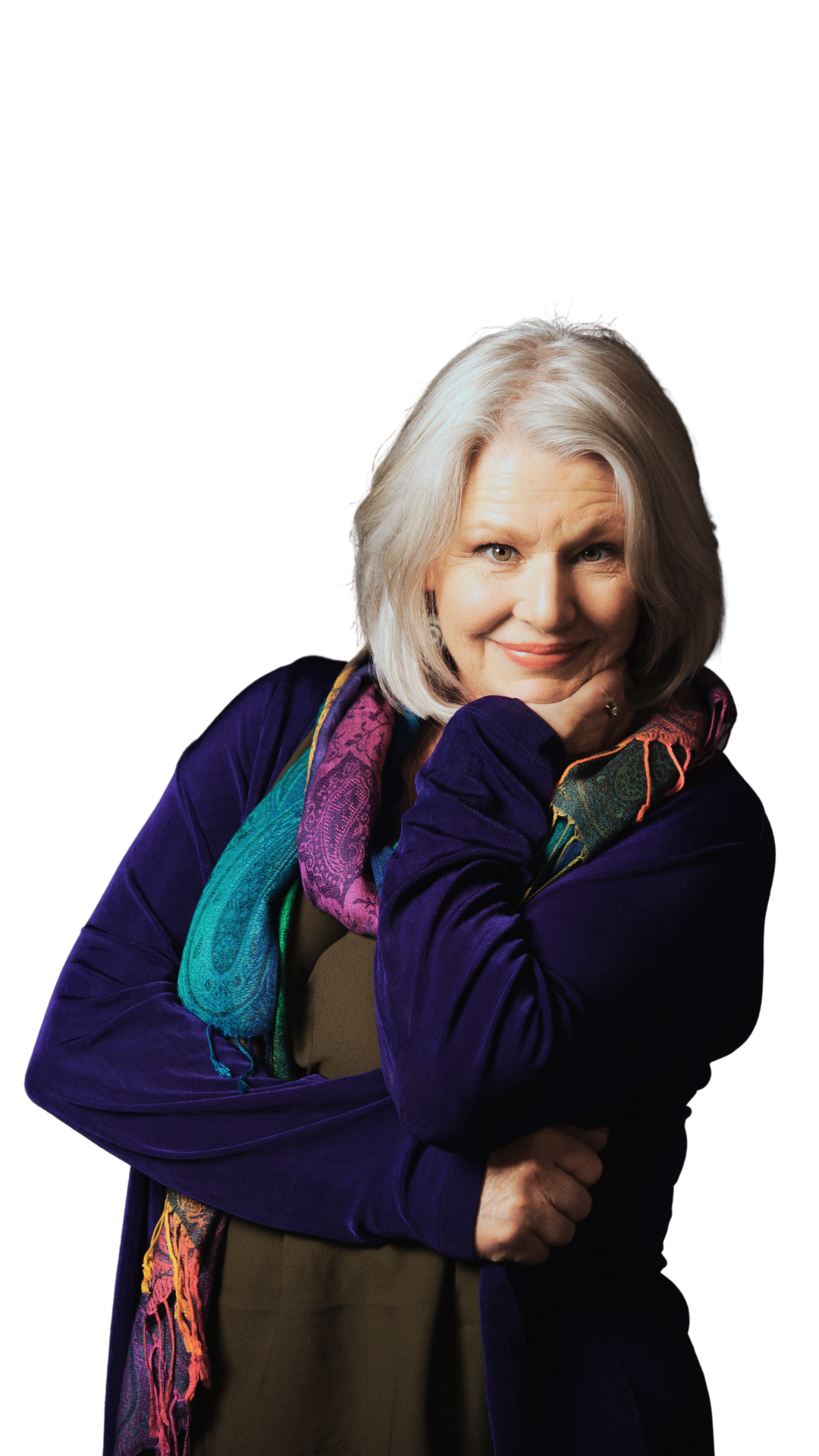 Sally Reid standing with hand under chin