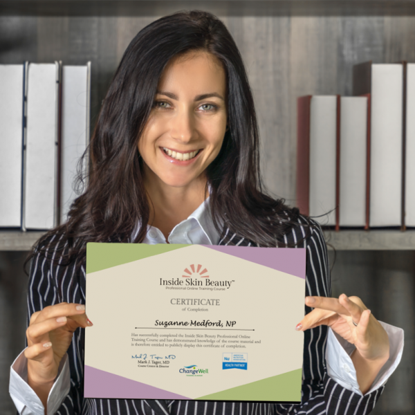 Woman with certificate of completion