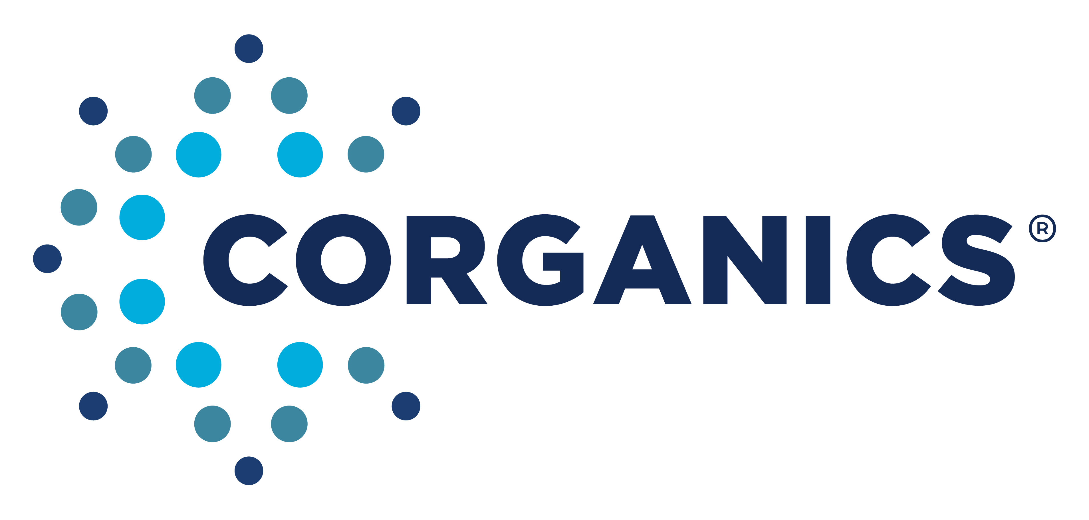 Corganics horizontal blue logo