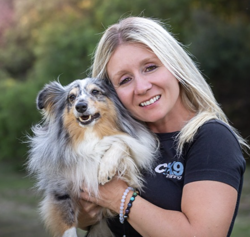 Lady and a  Shetland Sheepdog