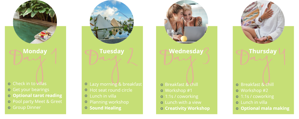 Claire Riley Bali Retreat agenda 2027