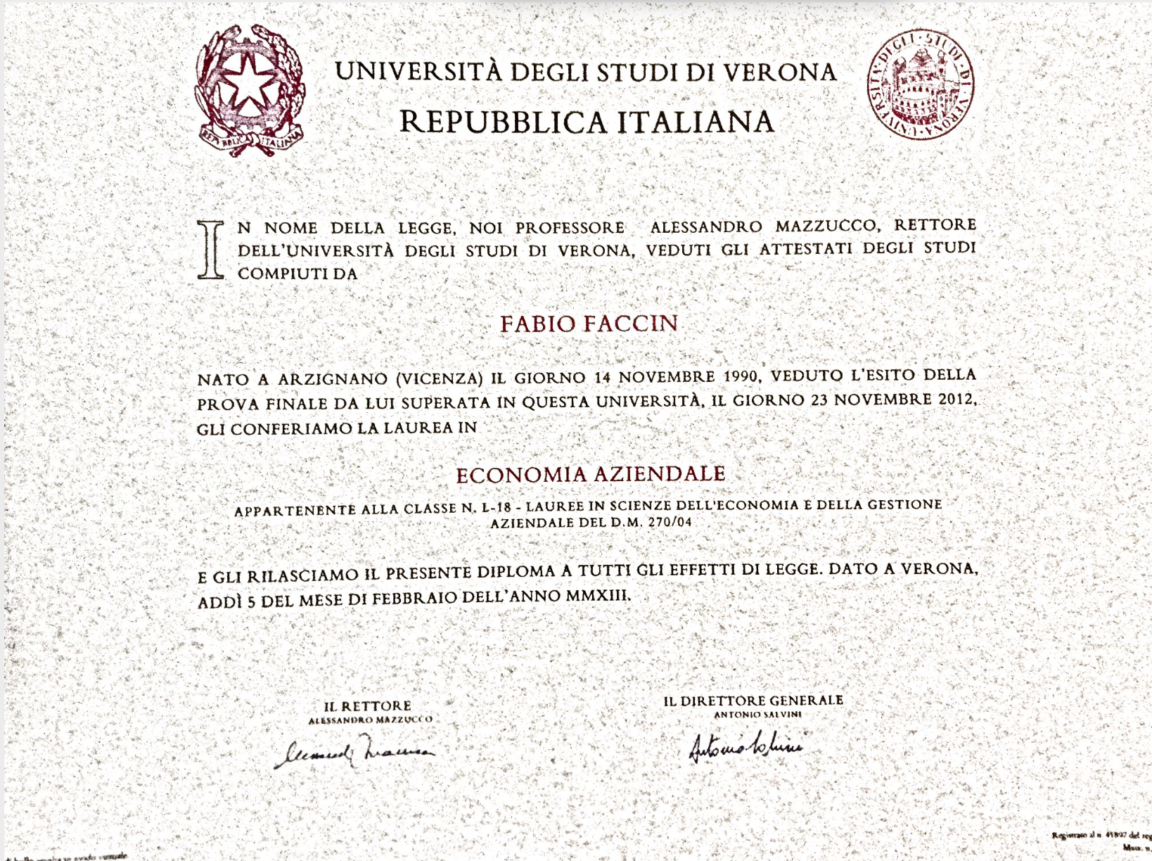 Laurea Fabio Faccin