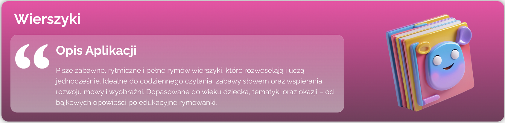 Asystencik opinie- aplikacja do tworzenia wierszyków, wierszy dla dzieci i dorosłych