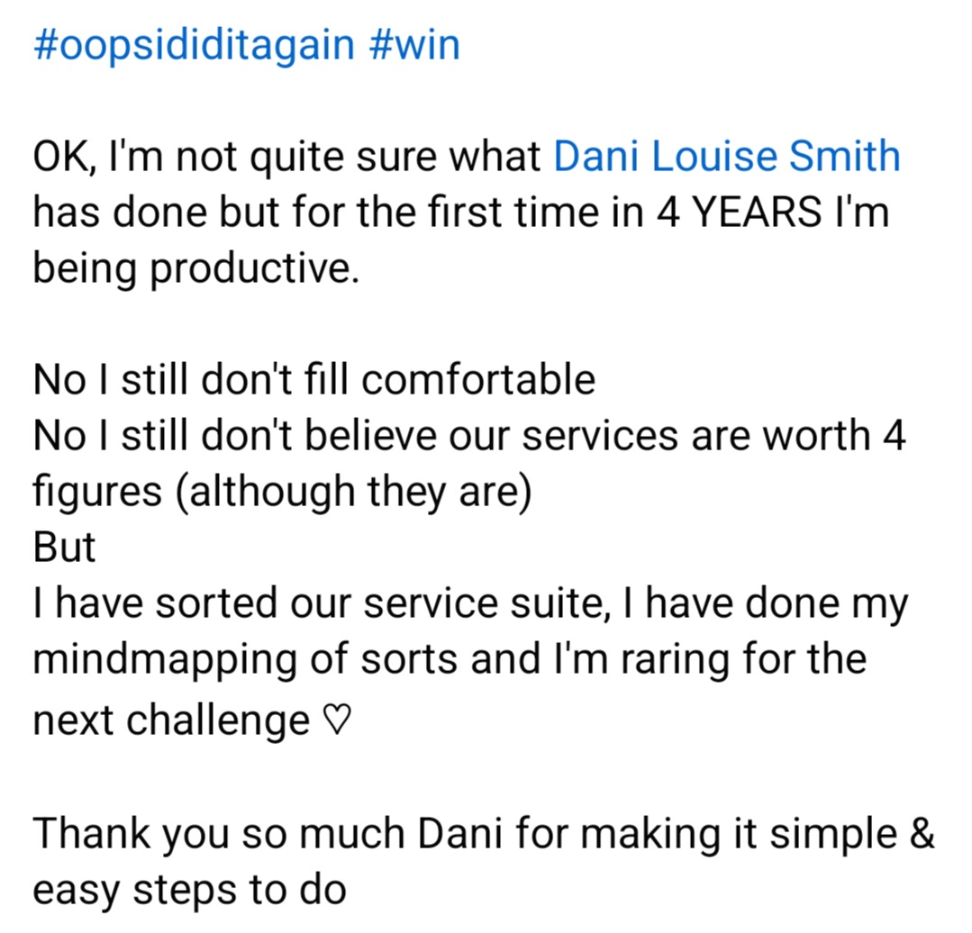 client win feeling productive