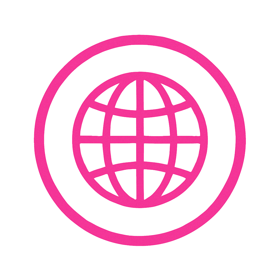 pink lock and people icon