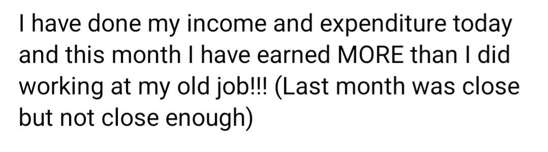 client win earned more than in old job