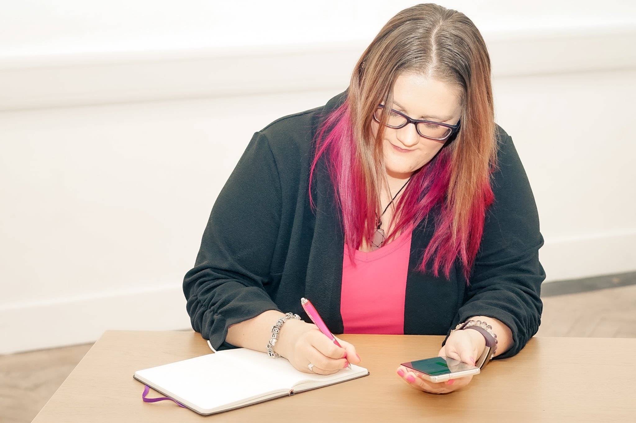 Dani journaling as part of a morning routine for productivity