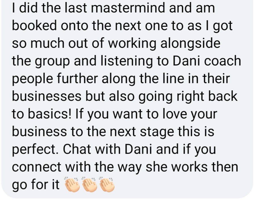 mastermind testimonial, back to basics