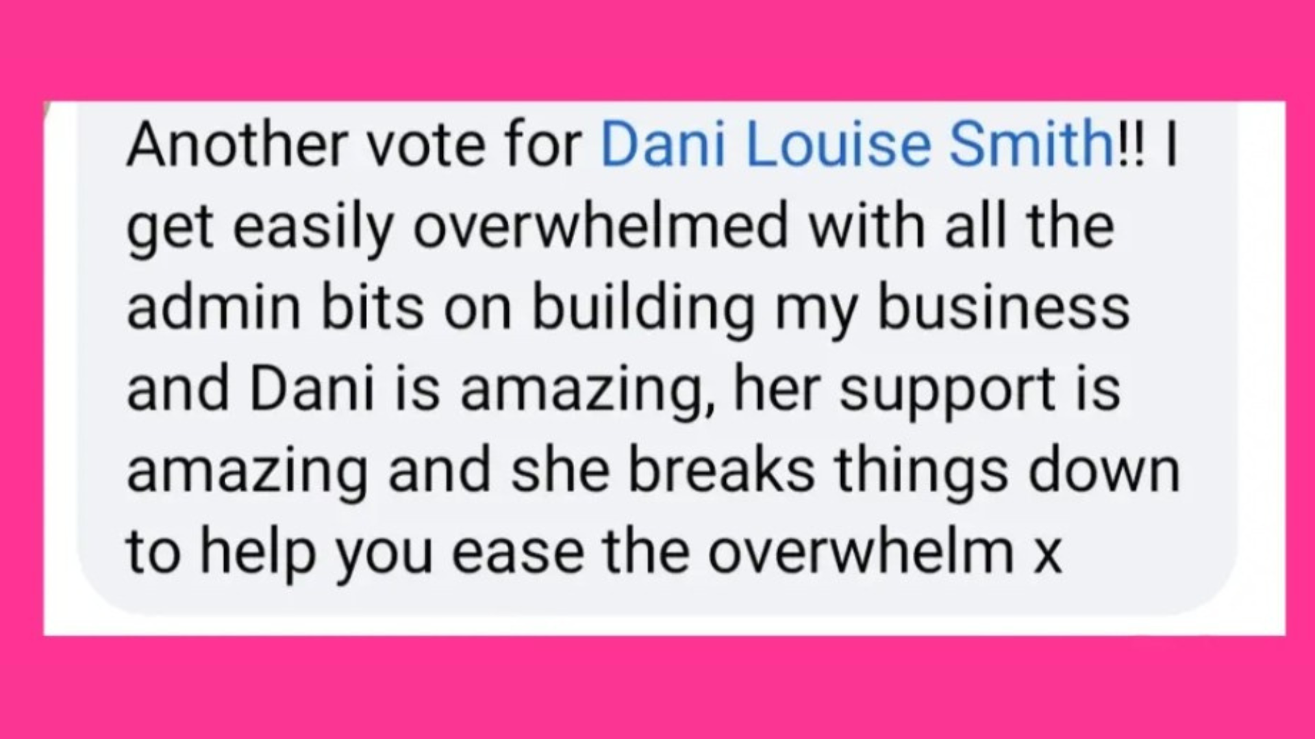 1:1 business coaching testimonial