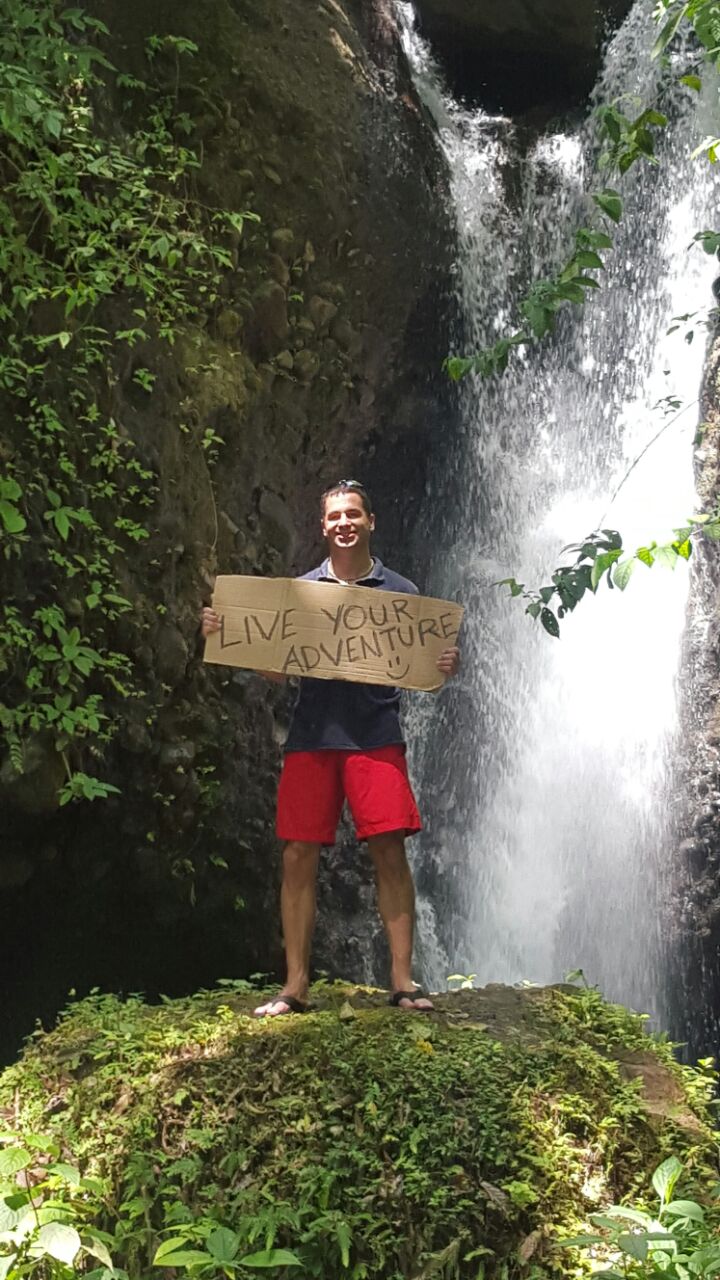 At the Secret Falls in Costa Rica, with Croix Sather