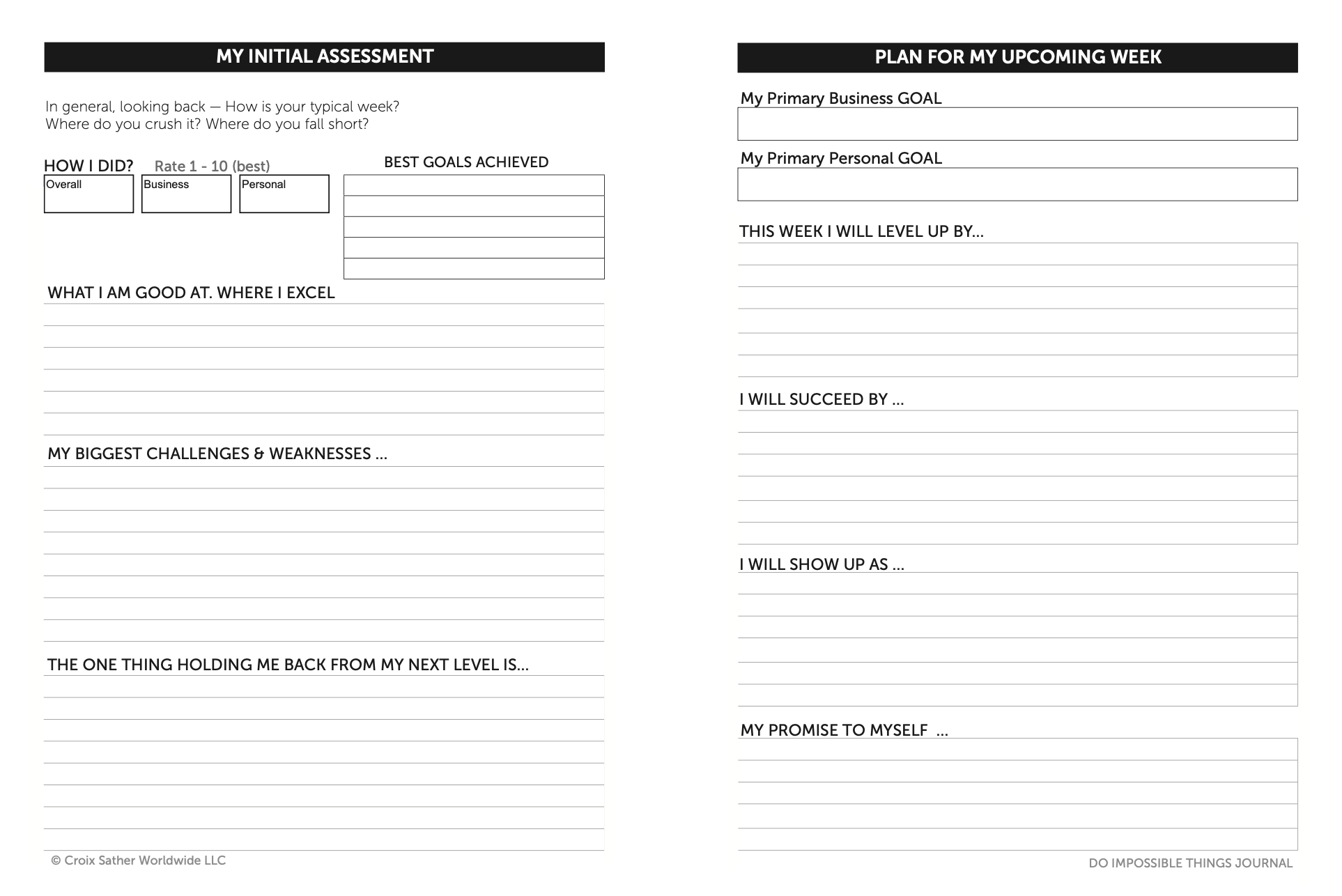 DO IMPOSSIBLE THINGS JOURNAL Initial Assessment image