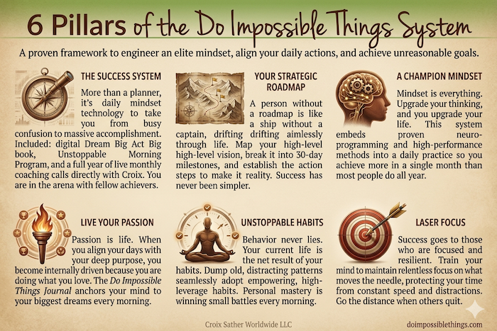 6 Pillars of Do Impossible Things Journal System image