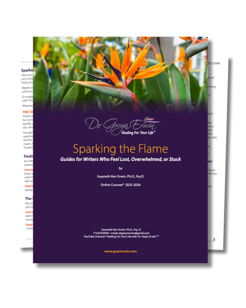 Ipad mock-up: Sparking The Flame: A Guide for Writer's Who Feel Lost, Overwhelmed, or Stuck