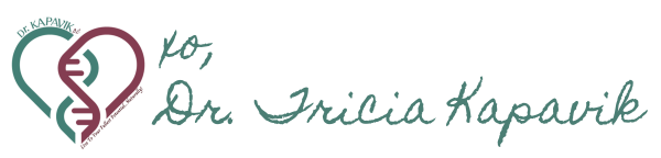 Dr. Tricia Kapavik's signature and holistic care logo