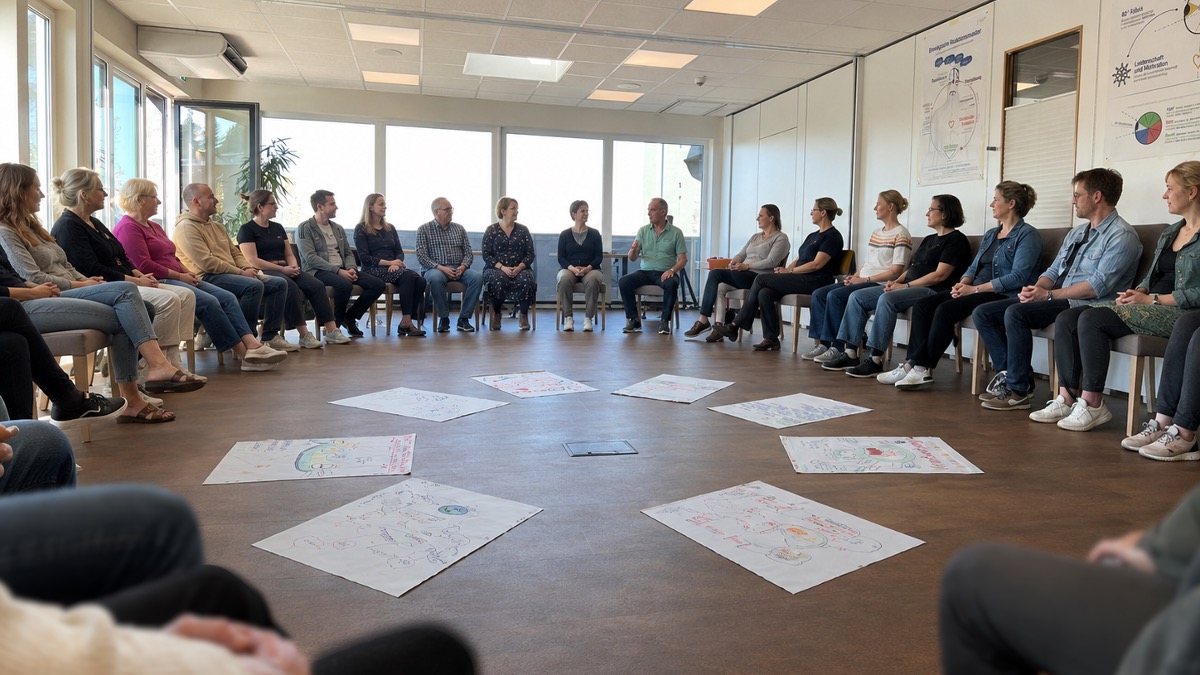 Teilnehmer vertiefen an Tag 4 des Enneagramm Wachstumsseminars den Kontakt zu sich selbst