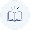 Theorie wird lebendig: Buch Icon für Enneagramm-Panels, bei denen Wissen Gesicht, Stimme und Gestalt bekommt