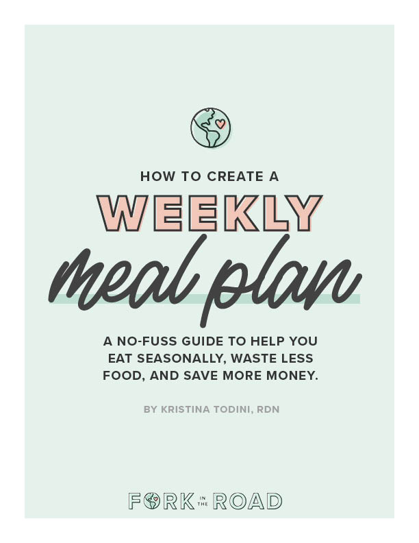 front page of Fork in the Road's free meal planning guide template printable ebook